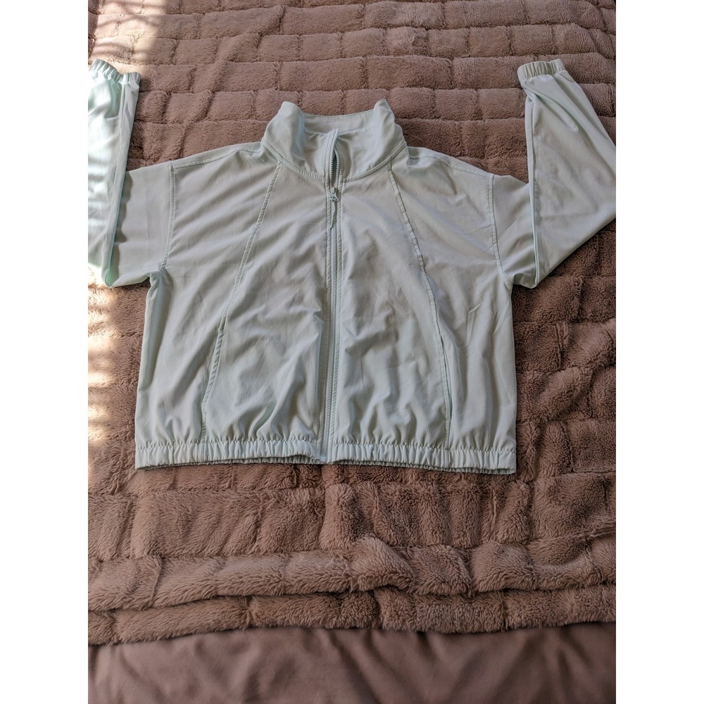 Zella Womens Mint Green‎ Ripstop Full Zip Athletic Jacket Mock Neck L - Picture 5 of 8